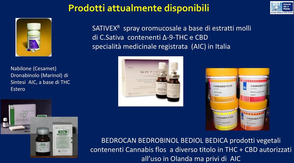 Dronabinolo (Marinol) di Sintesi AIC, a base di THC Estero BEDROCAN BEDROBINOL BEDIOL BEDICA