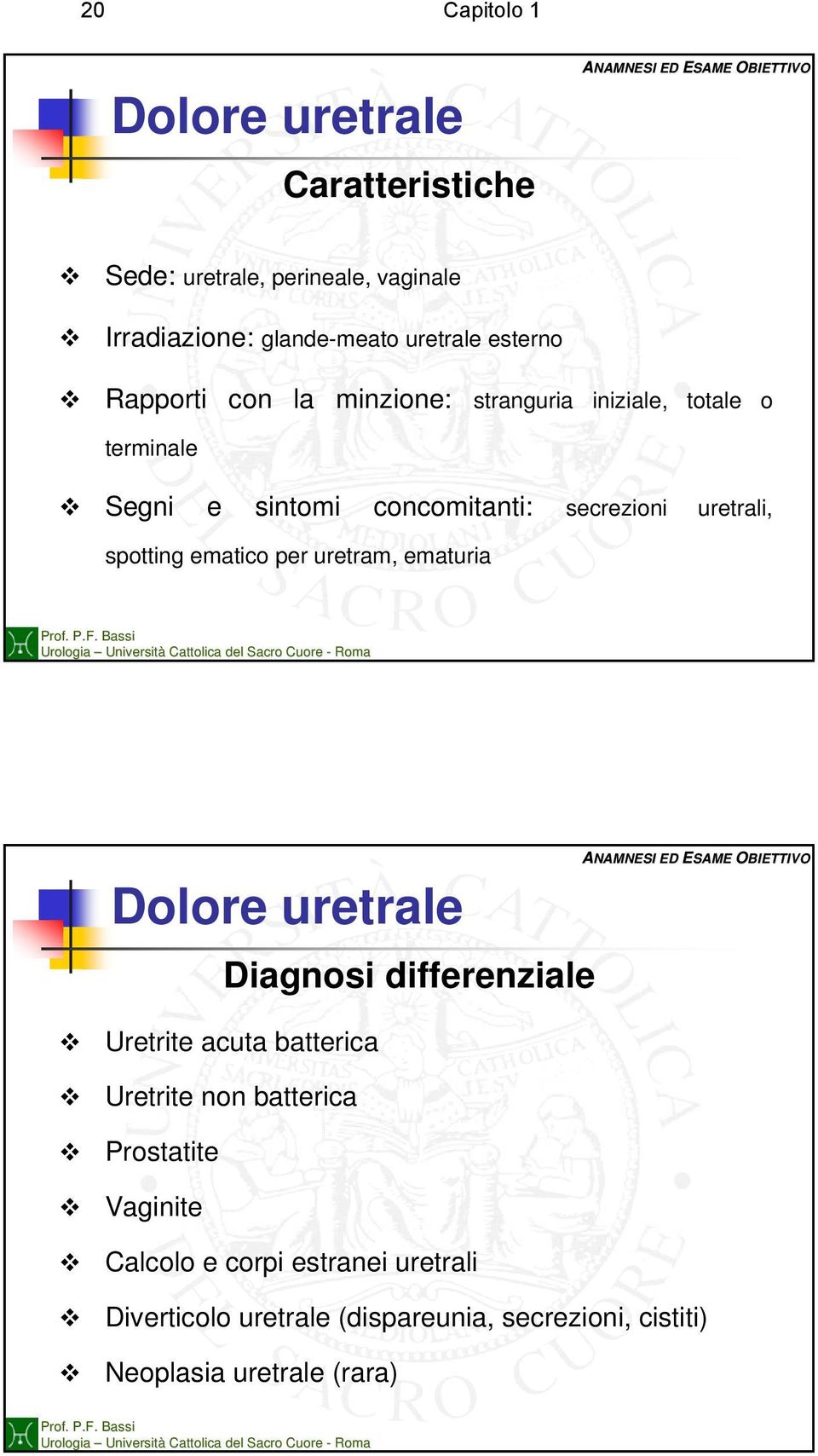 uretrali, spotting ematico per uretram, ematuria Dolore uretrale Uretrite acuta batterica Uretrite non batterica