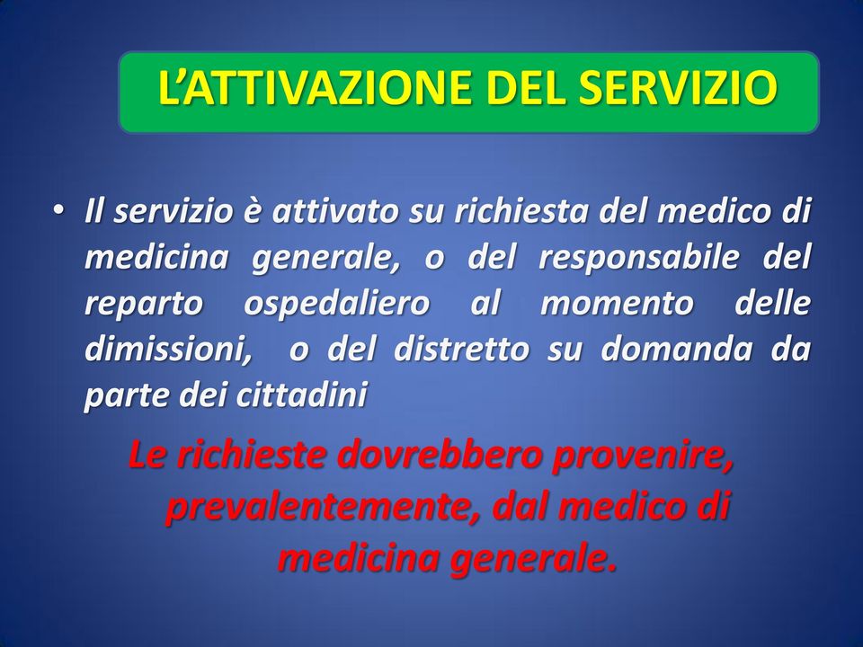 delle dimissioni, o del distretto su domanda da parte dei cittadini Le