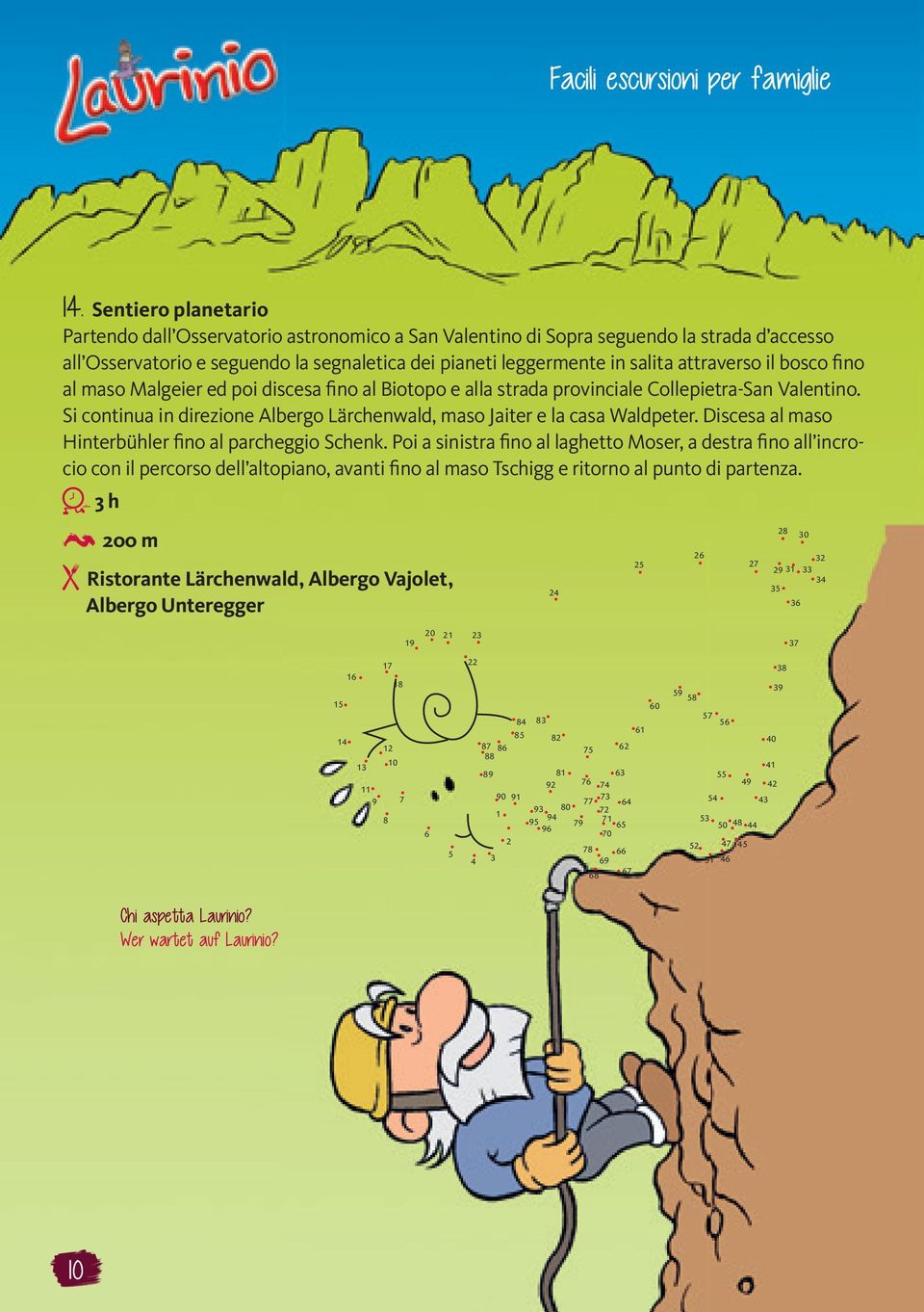 attraverso il bosco fino al maso Malgeier ed poi discesa fino al Biotopo e alla strada provinciale Collepietra-San Valentino.