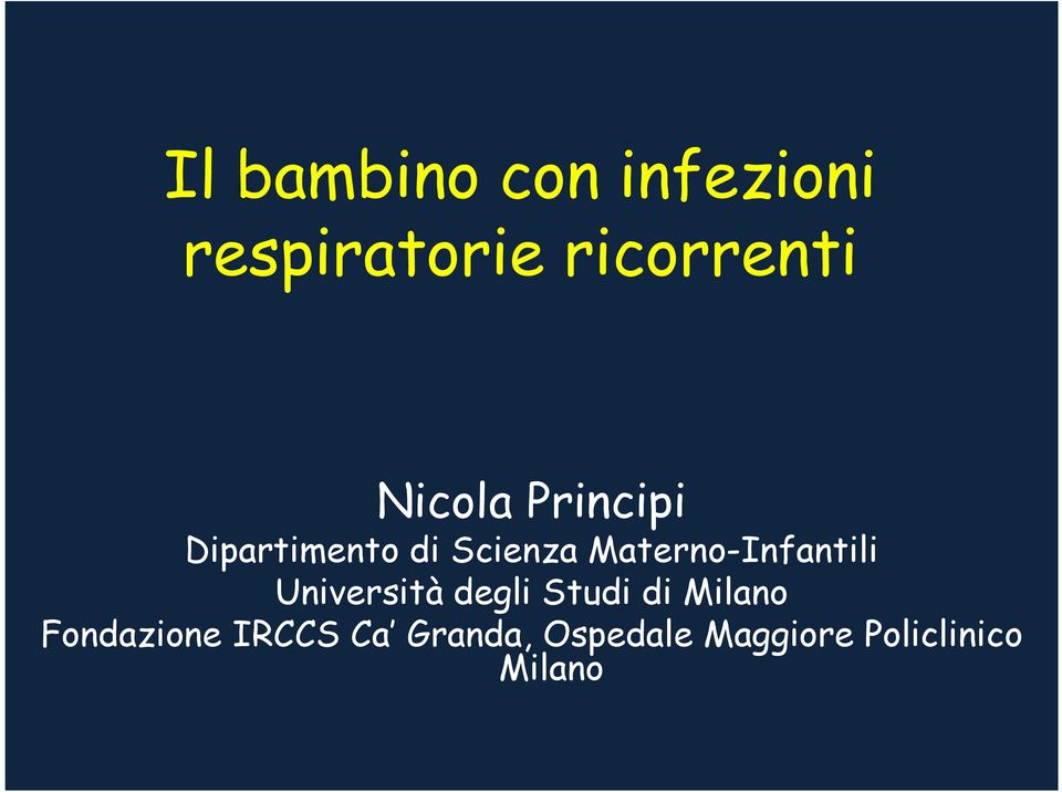 Materno-Infantili Università degli Studi di Milano