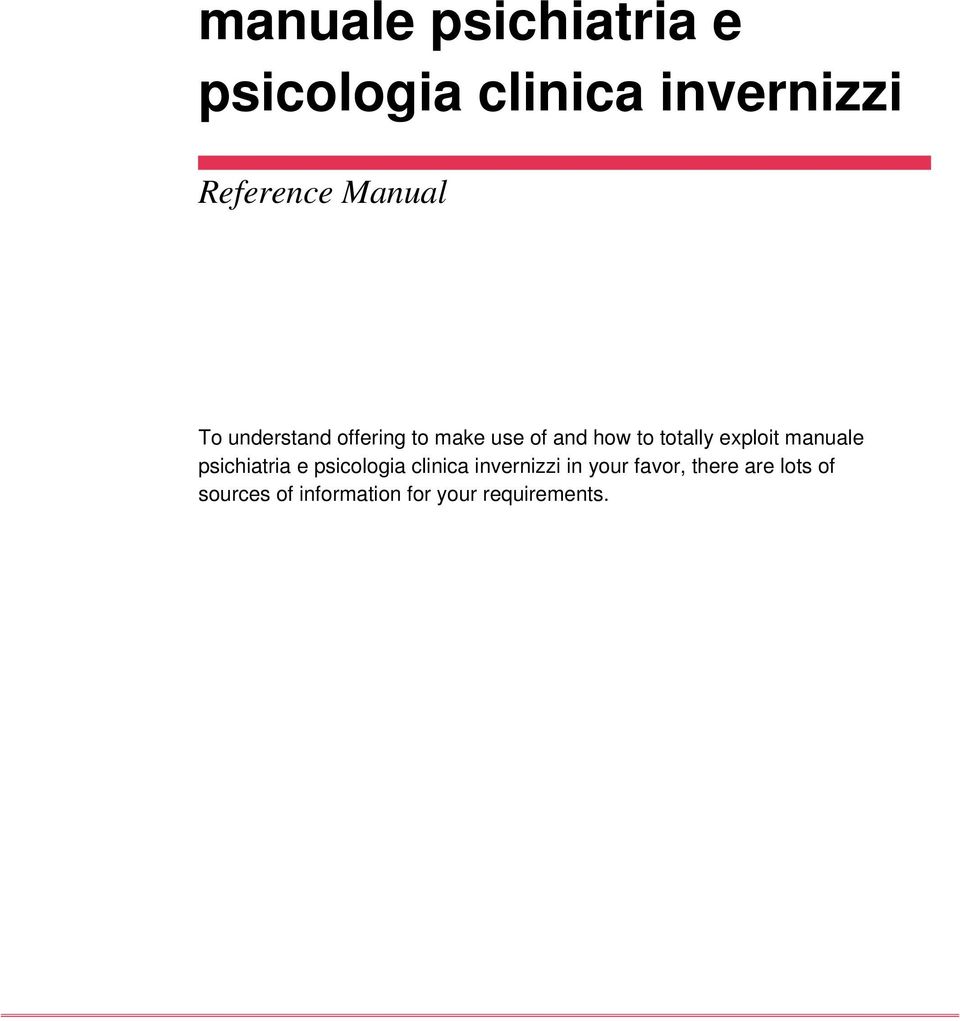 exploit manuale psichiatria e psicologia clinica invernizzi in