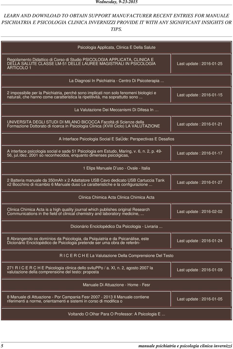 2016-01-25 La Diagnosi In Psichiatria - Centro Di Psicoterapia.