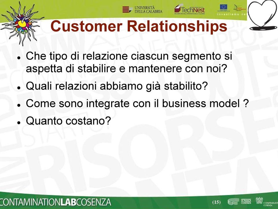 Quali relazioni abbiamo già stabilito?