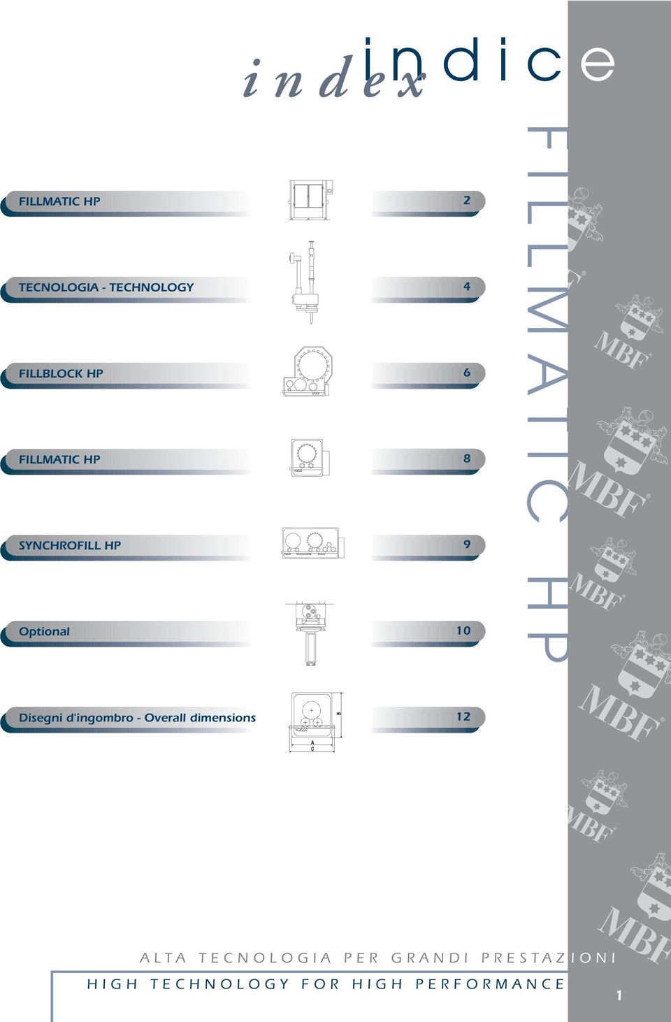 d'ingombro - Overall dimensions 12 ALTA TECNOLOGIA