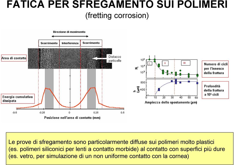 polimeri siliconici per lenti a contatto morbide) al contatto con