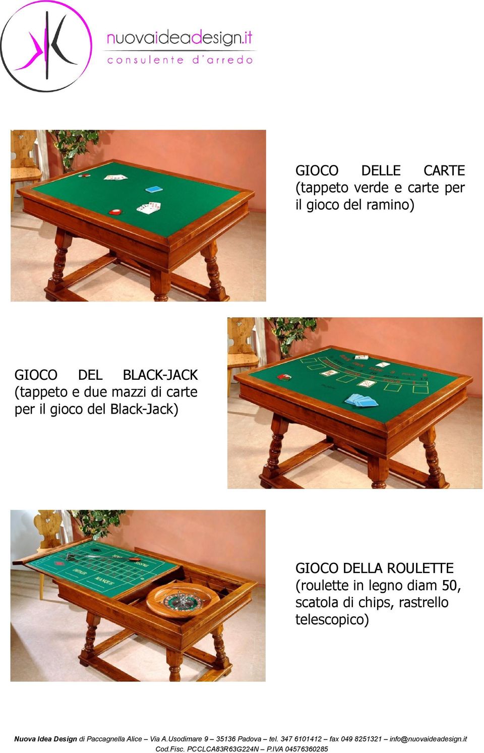 per il gioco del Black-Jack) GIOCO DELLA ROULETTE