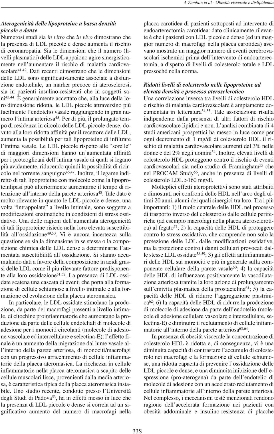 Dati recenti dimostrano che le dimensioni delle LDL sono significativamente associate a disfunzione endoteliale, un marker precoce di aterosclerosi, sia in pazienti insulino-resistenti che in