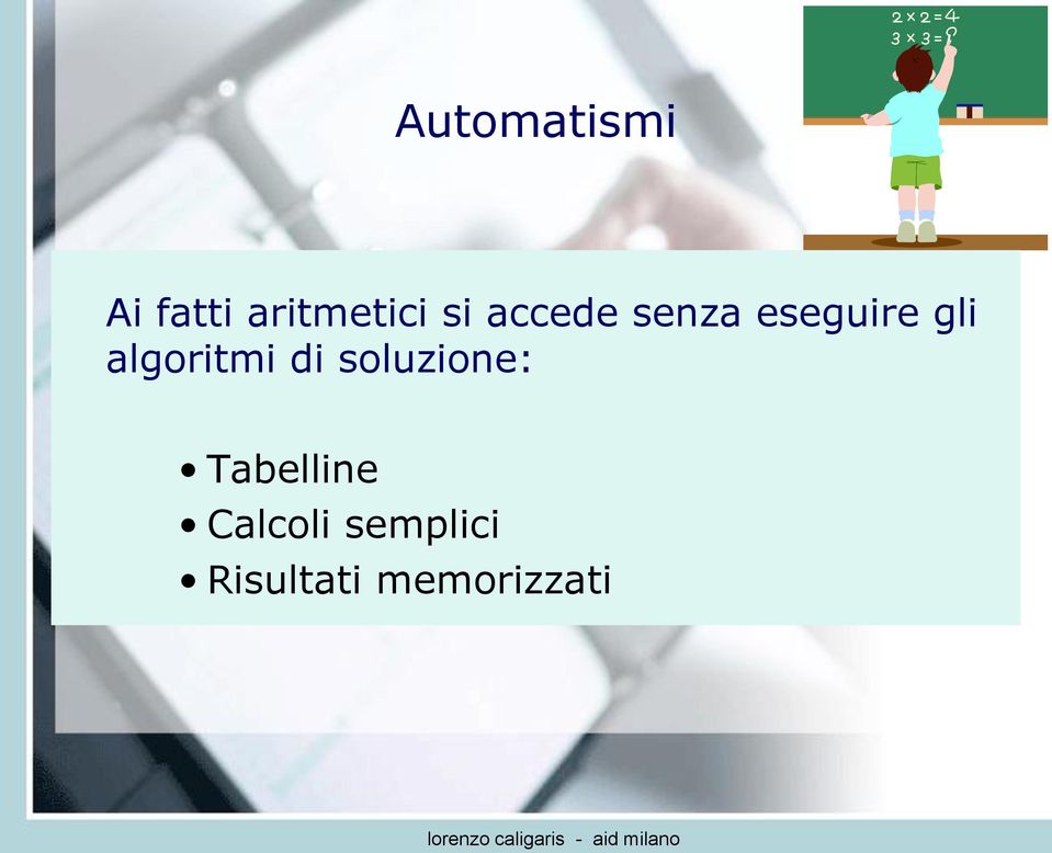 algoritmi di soluzione: Tabelline