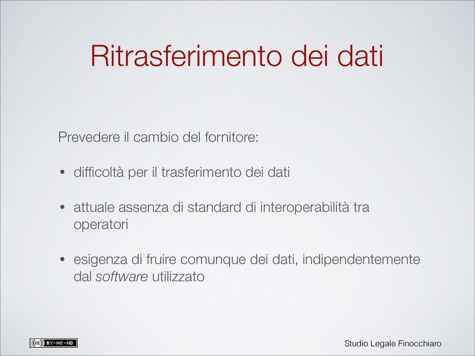 standard di interoperabilità tra operatori esigenza di