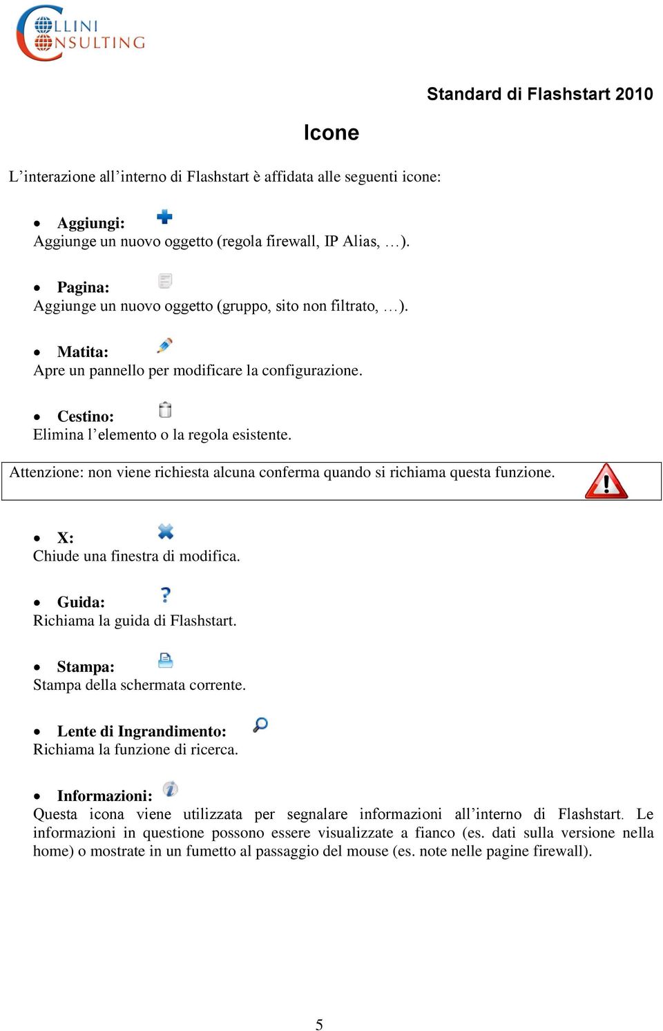 Attenzione: non viene richiesta alcuna conferma quando si richiama questa funzione. X: Chiude una finestra di modifica. Guida: Richiama la guida di Flashstart. Stampa: Stampa della schermata corrente.