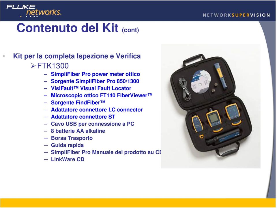 FiberViewer Sorgente FindFiber Adattatore connettore LC connector Adattatore connettore ST Cavo USB per