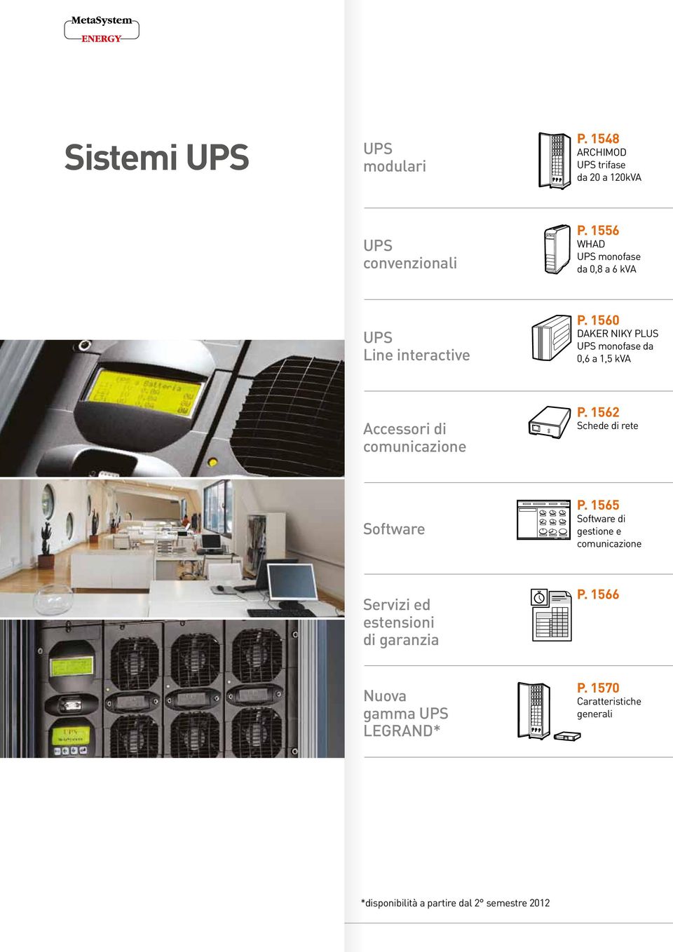 1560 DAKER NIKY PLUS UPS monofase da 0,6 a 1,5 kva Accessori di comunicazione P. 1562 Schede di rete Software P.