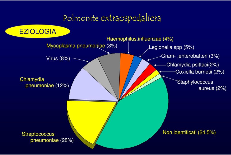 influenzae (4%) Mycoplasma pneumoniae (8%) Legionella spp (5%)