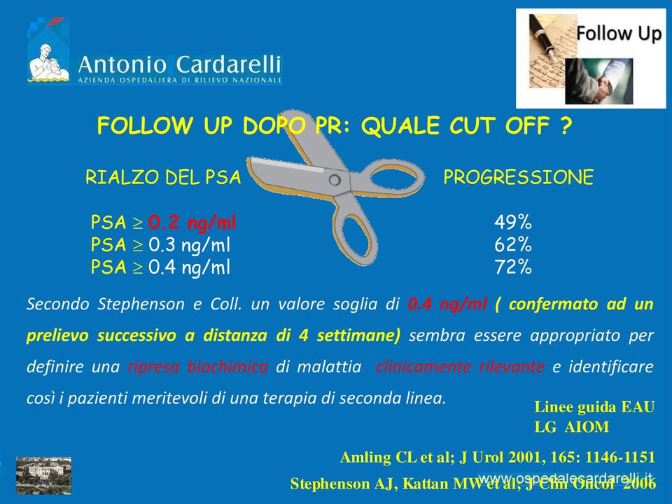 4 ng/ml ( confermato ad un prelievo successivo a distanza di 4 settimane) sembra essere appropriato per definire una ripresa