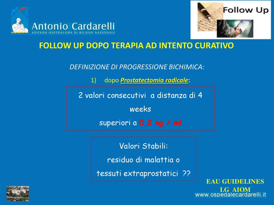 consecutivi a distanza di 4 weeks superiori a 0,2 ng / ml Valori