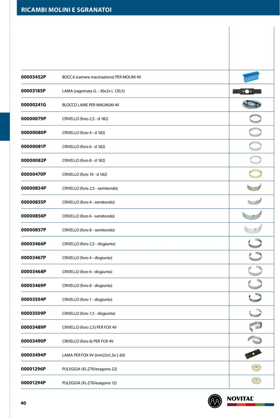 00000470P CRIVELLO (foro 10 - d 182) 00000854P CRIVELLO (foro 2,5 - semitondo) 00000855P CRIVELLO (foro 4 - semitondo) 00000856P CRIVELLO (foro 6 - semitondo) 00000857P CRIVELLO (foro 8 - semitondo)