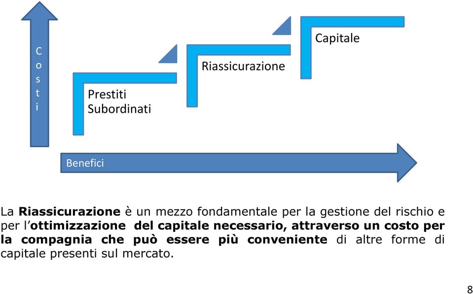 ottimizzazione del capitale necessario, attraverso un costo per la