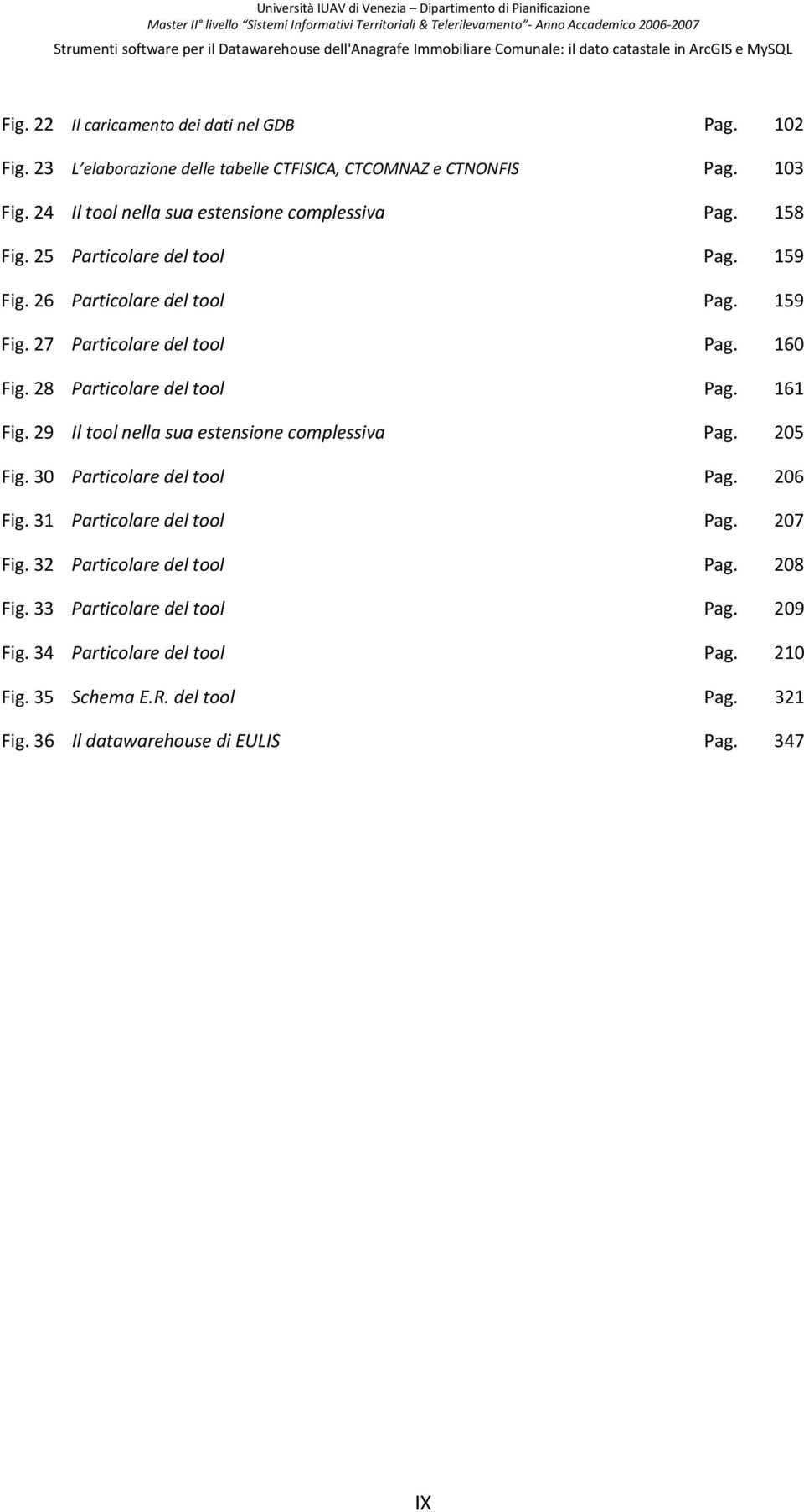 160 Fig. 28 Particolare del tool Pag. 161 Fig. 29 Il tool nella sua estensione complessiva Pag. 205 Fig. 30 Particolare del tool Pag. 206 Fig.