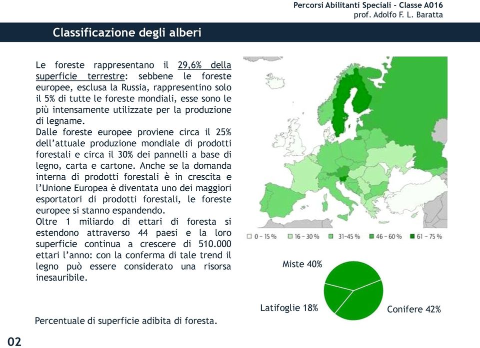 Dalle foreste europee proviene circa il 25% dell attuale produzione mondiale di prodotti forestali e circa il 30% dei pannelli a base di legno, carta e cartone.