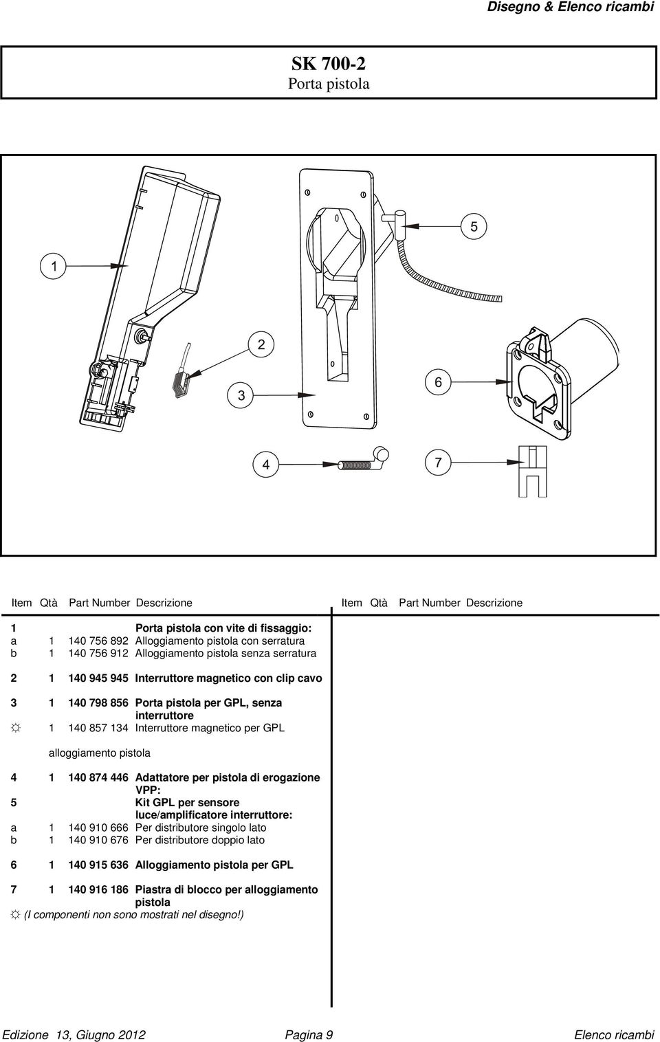 per pistola di erogazione VPP: 5 Kit GPL per sensore luce/amplificatore interruttore: a 0 90 Per distributore singolo lato b 0 90 7 Per distributore doppio lato 0