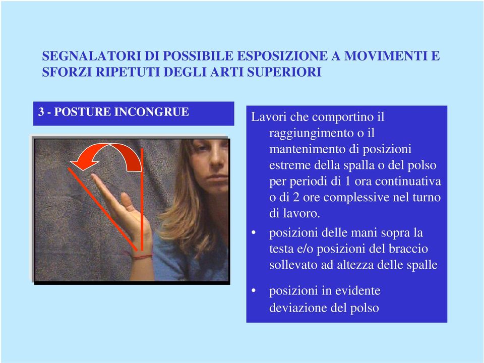 polso per periodi di 1 ora continuativa o di 2 ore complessive nel turno di lavoro.