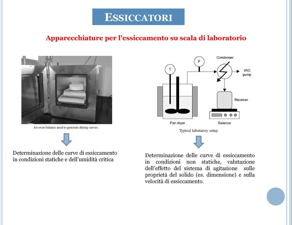 delle curve di essiccamento in condizioni non statiche, valutazione dell effetto del