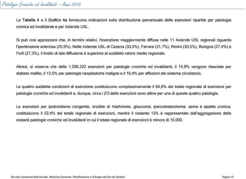 Nelle Aziende USL di Cesena (33,5%), Ferrara (31,7%), Rimini (30,5%), Bologna (27,4%) e Forl (27,3%), il livello di tale diffusione Ł superiore al suddetto valore medio regionale.