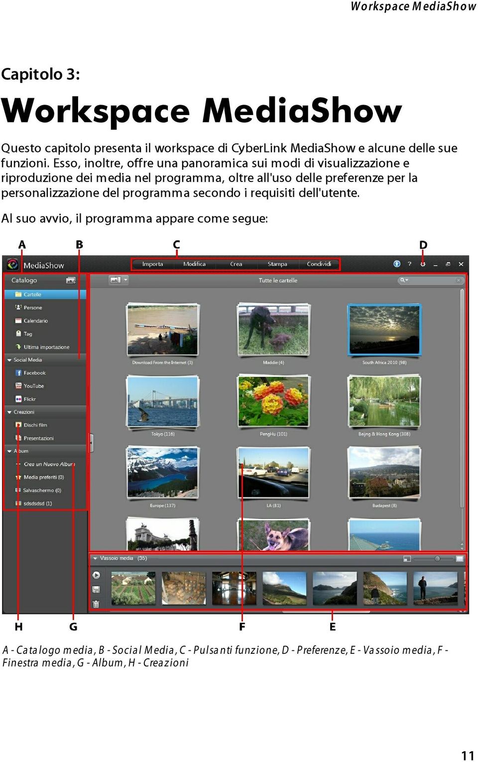 Esso, inoltre, offre una panoramica sui modi di visualizzazione e riproduzione dei media nel programma, oltre all'uso delle preferenze