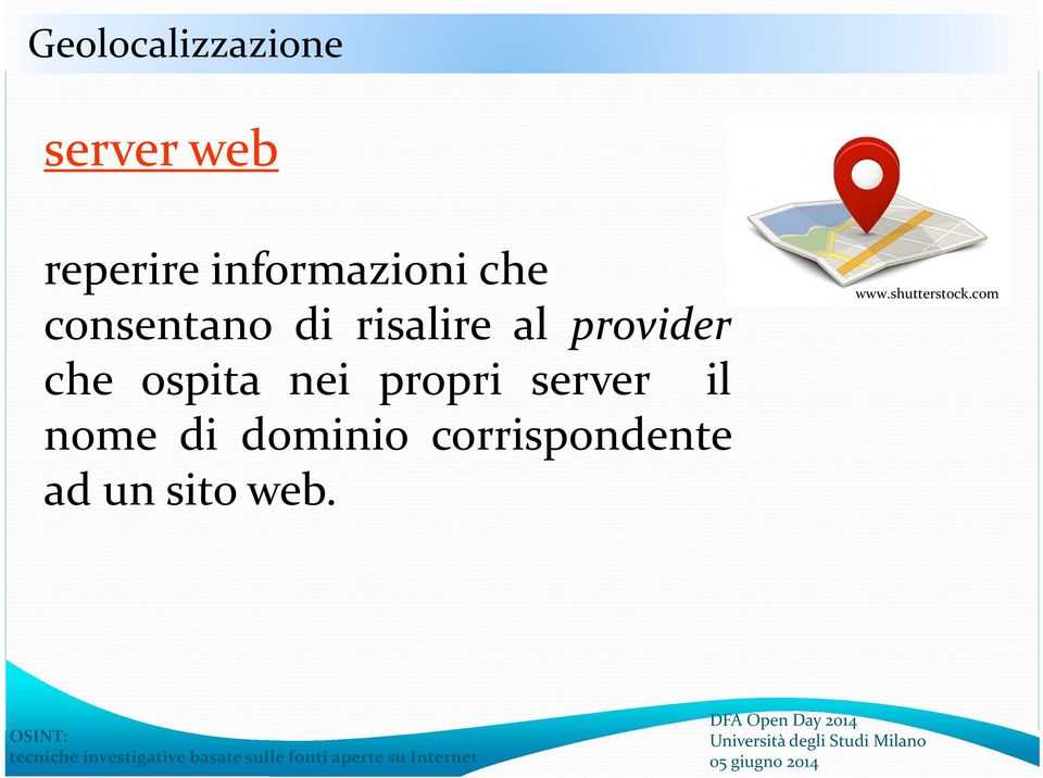 provider che ospita nei propri server il nome