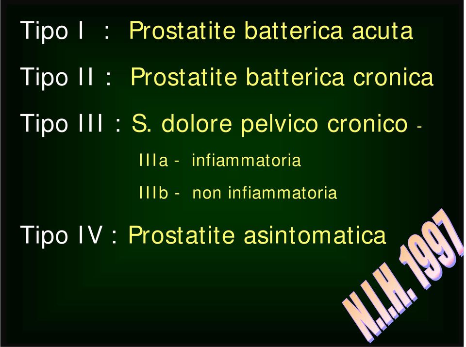 dolore pelvico cronico - IIIa - infiammatoria