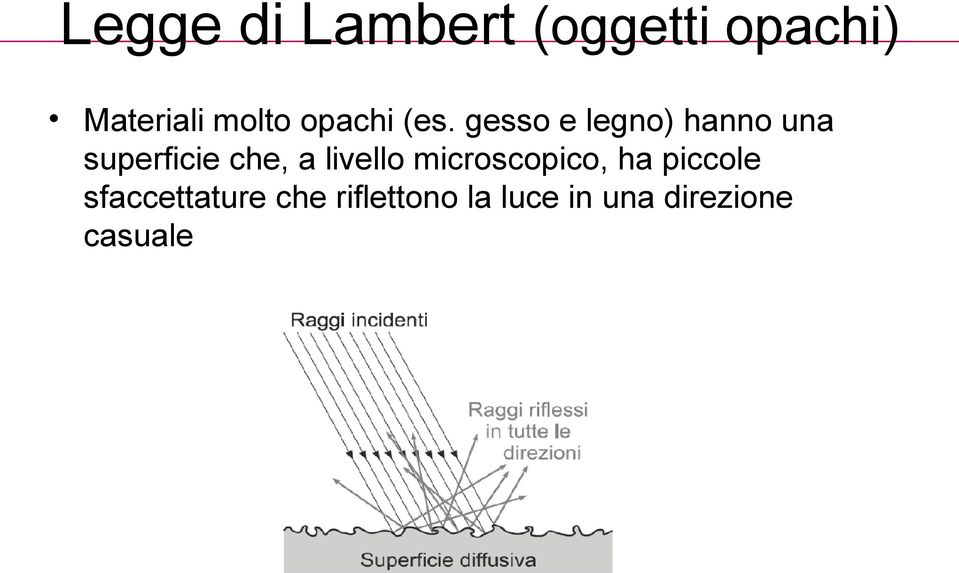 gesso e legno) hanno una superficie che, a