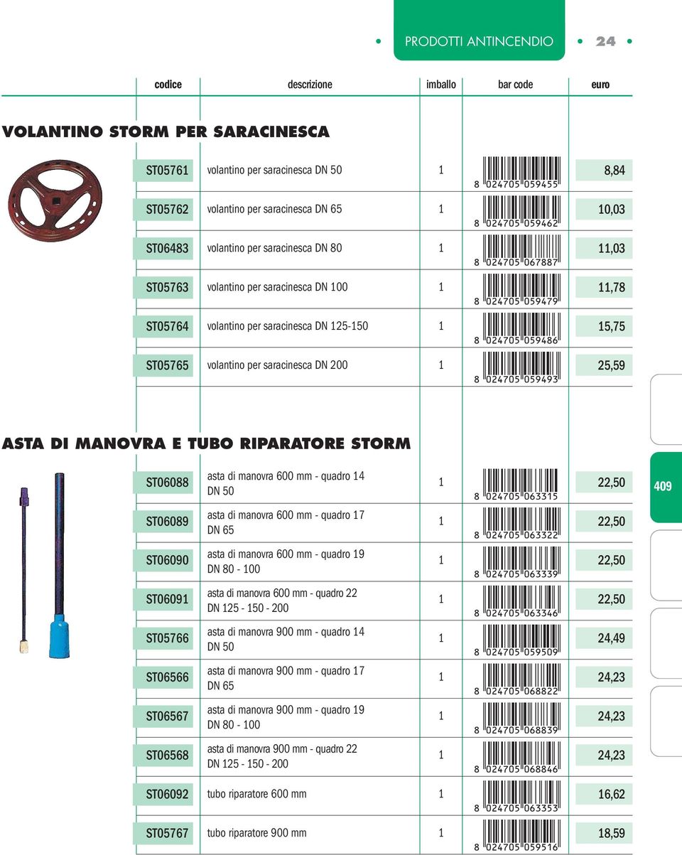 8,84 0,03,03,78 5,75 25,59 ASTA DI MANOVRA E TUBO RIPARATORE STORM ST06088 ST06089 ST06090 ST0609 ST05766 ST06566 ST06567 ST06568 ST06092 ST05767 asta di manovra 600 mm - quadro 4 DN 50 asta di