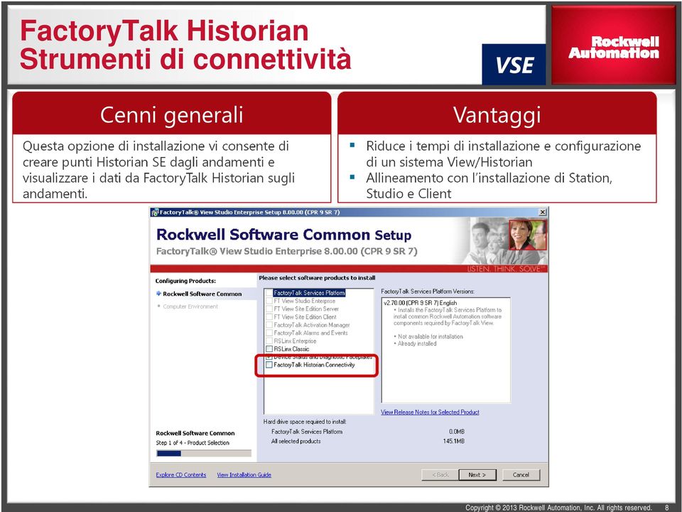 FactoryTalk Historian sugli andamenti.