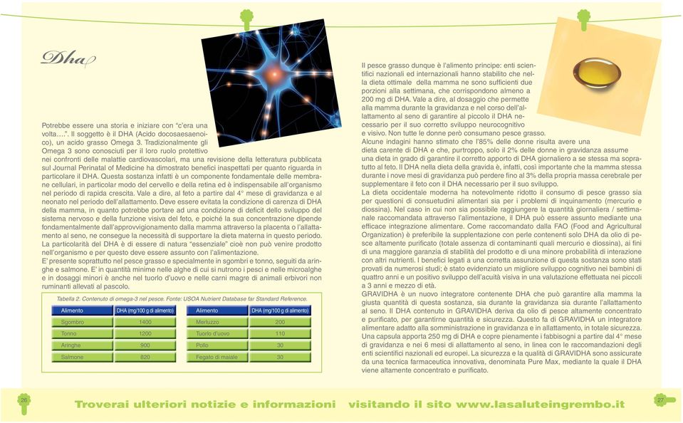 ha dimostrato benefi ci inaspettati per quanto riguarda in particolare il DHA.