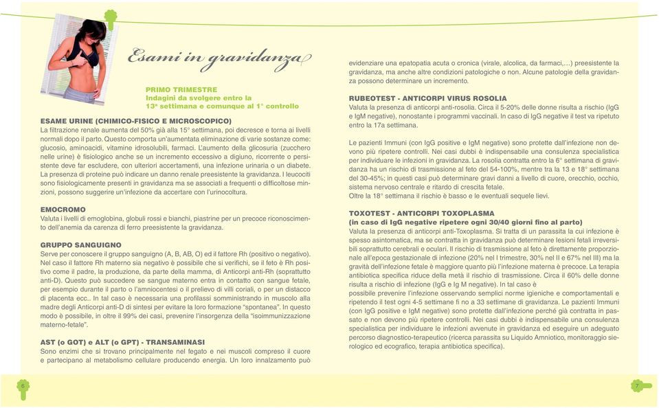 L aumento della glicosuria (zucchero nelle urine) è fi siologico anche se un incremento eccessivo a digiuno, ricorrente o persistente deve far escludere, con ulteriori accertamenti, una infezione