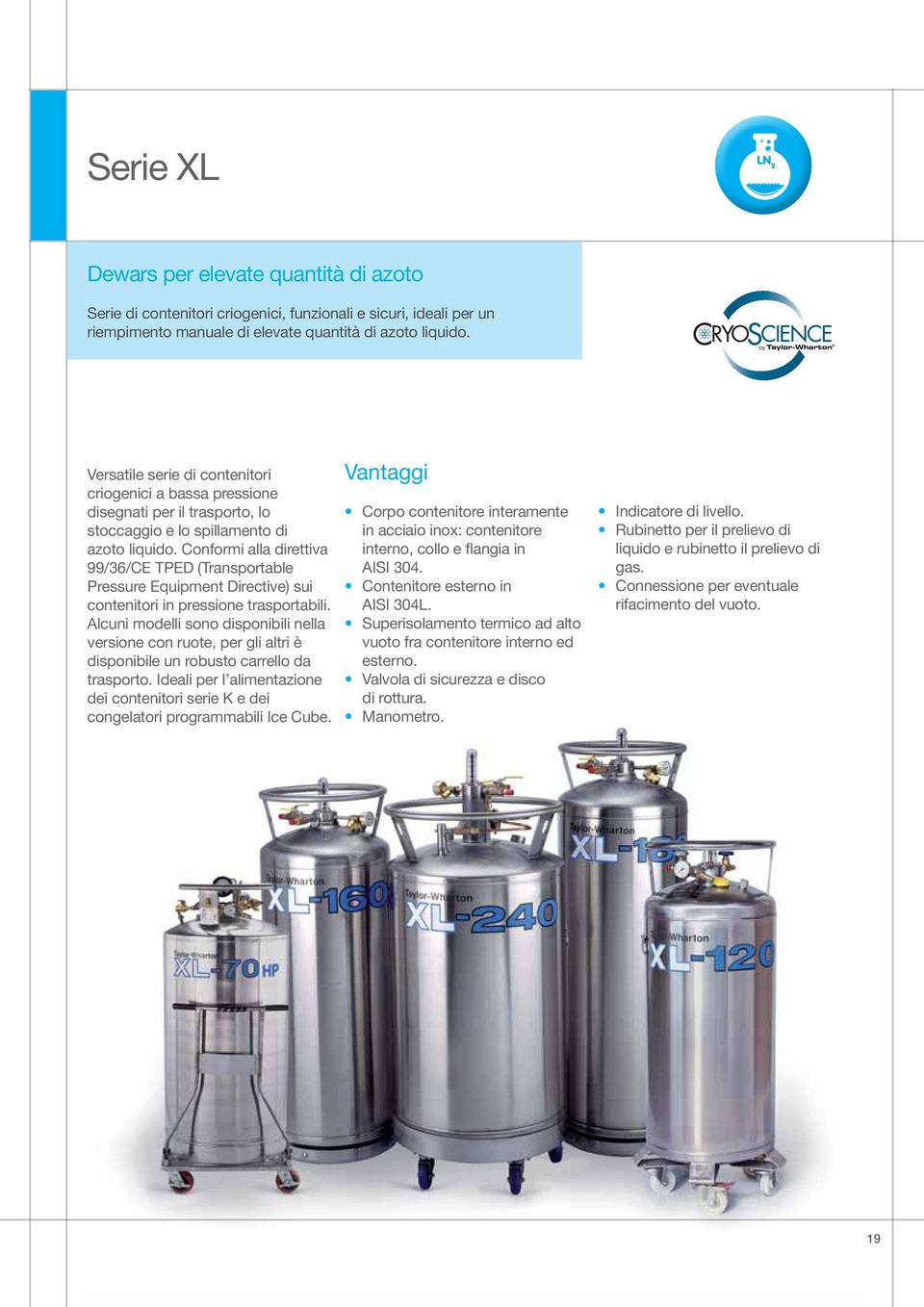 Conformi alla direttiva 99/36/CE TPED (Transportable Pressure Equipment Directive) sui contenitori in pressione trasportabili.