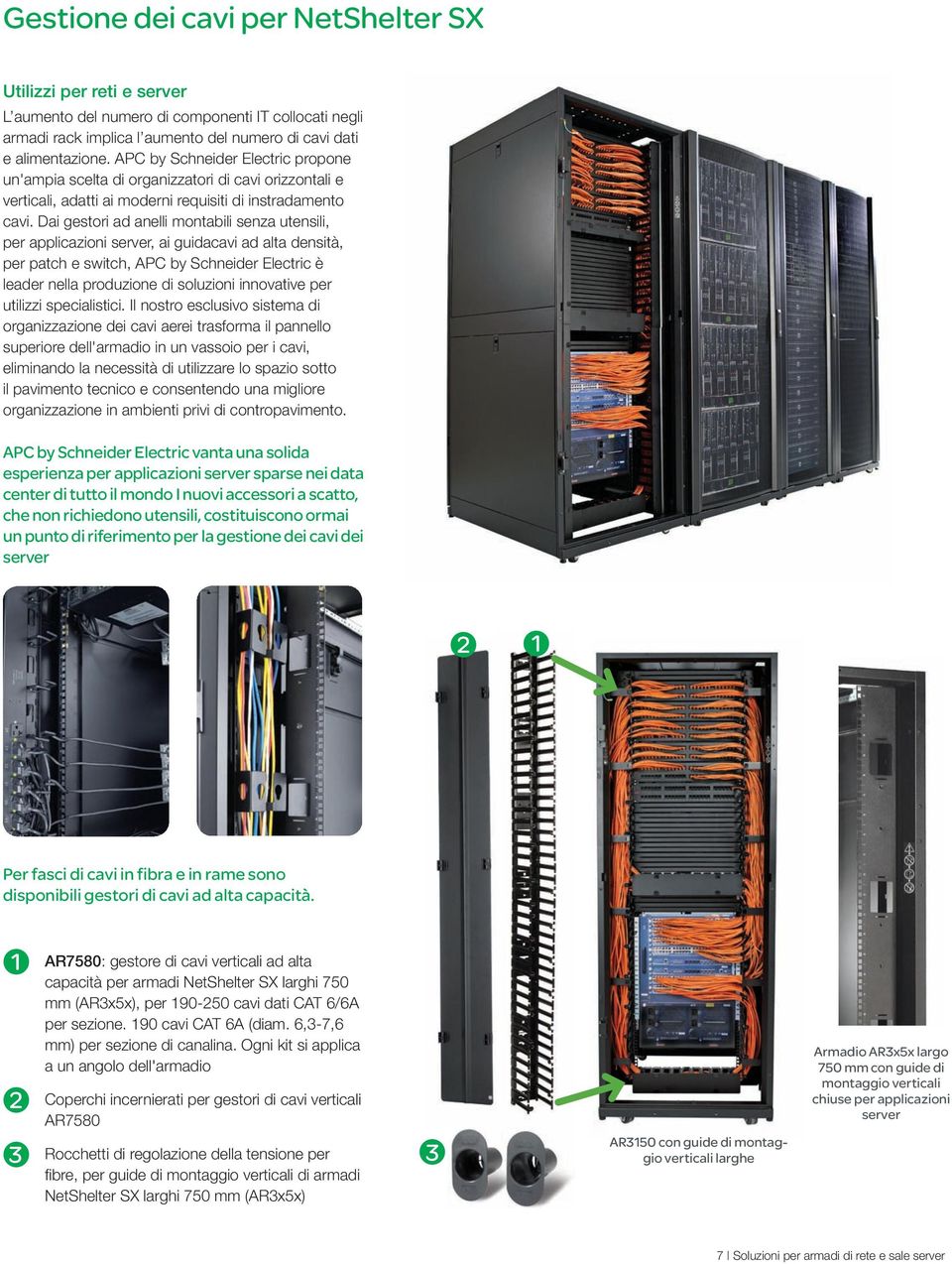 Dai gestori ad anelli montabili senza utensili, per applicazioni server, ai guidacavi ad alta densità, per patch e switch, APC by Schneider Electric è leader nella produzione di soluzioni innovative