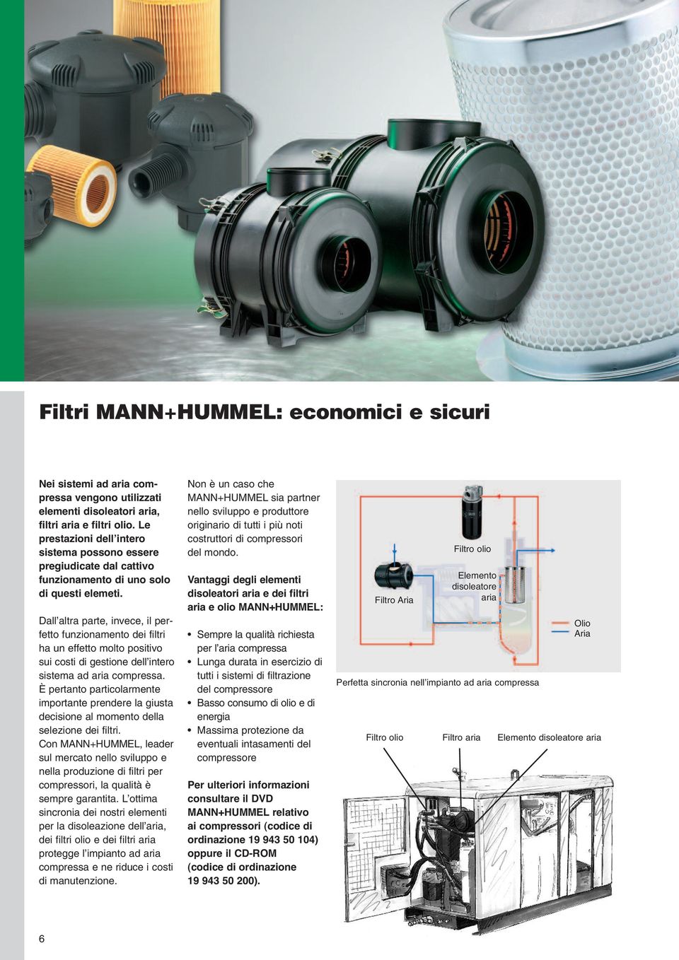 Dall altra parte, invece, il perfetto funzionamento dei filtri ha un effetto molto positivo sui costi di gestione dell intero sistema ad aria compressa.