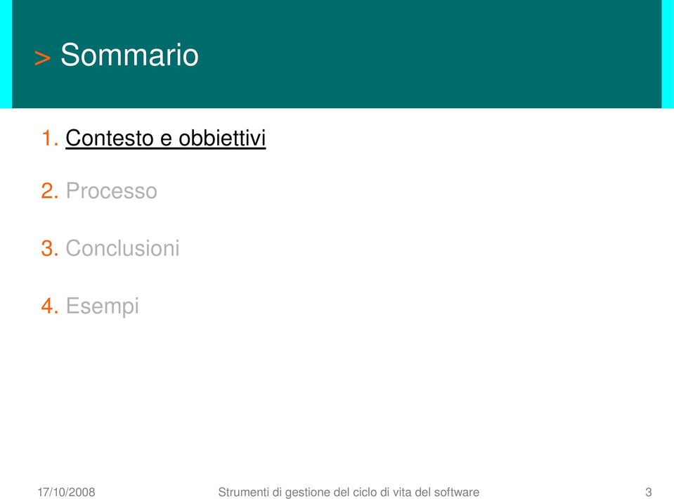 Processo 3. Conclusioni 4.