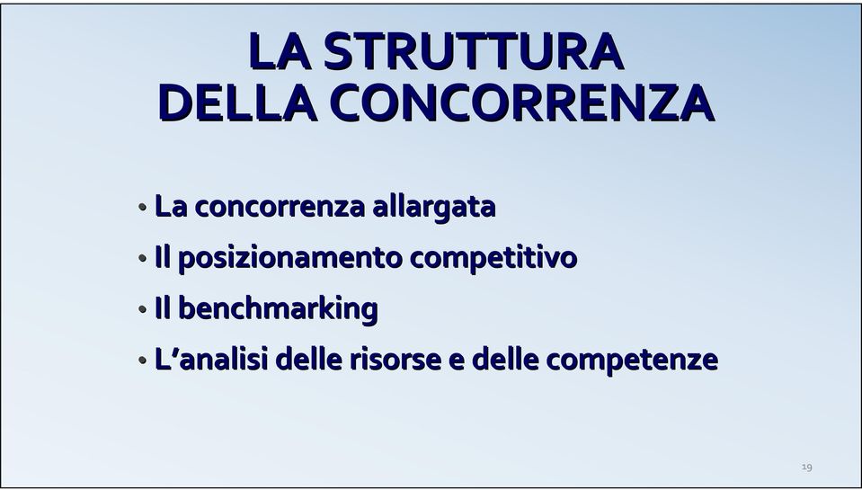 posizionamento competitivo Il