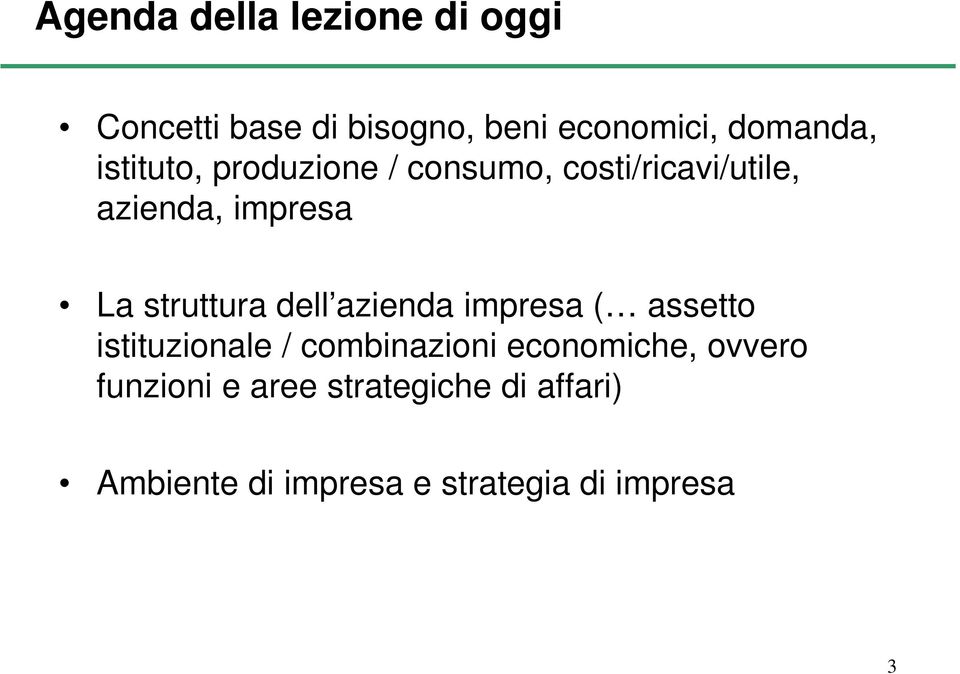 struttura dell azienda impresa ( assetto istituzionale / combinazioni