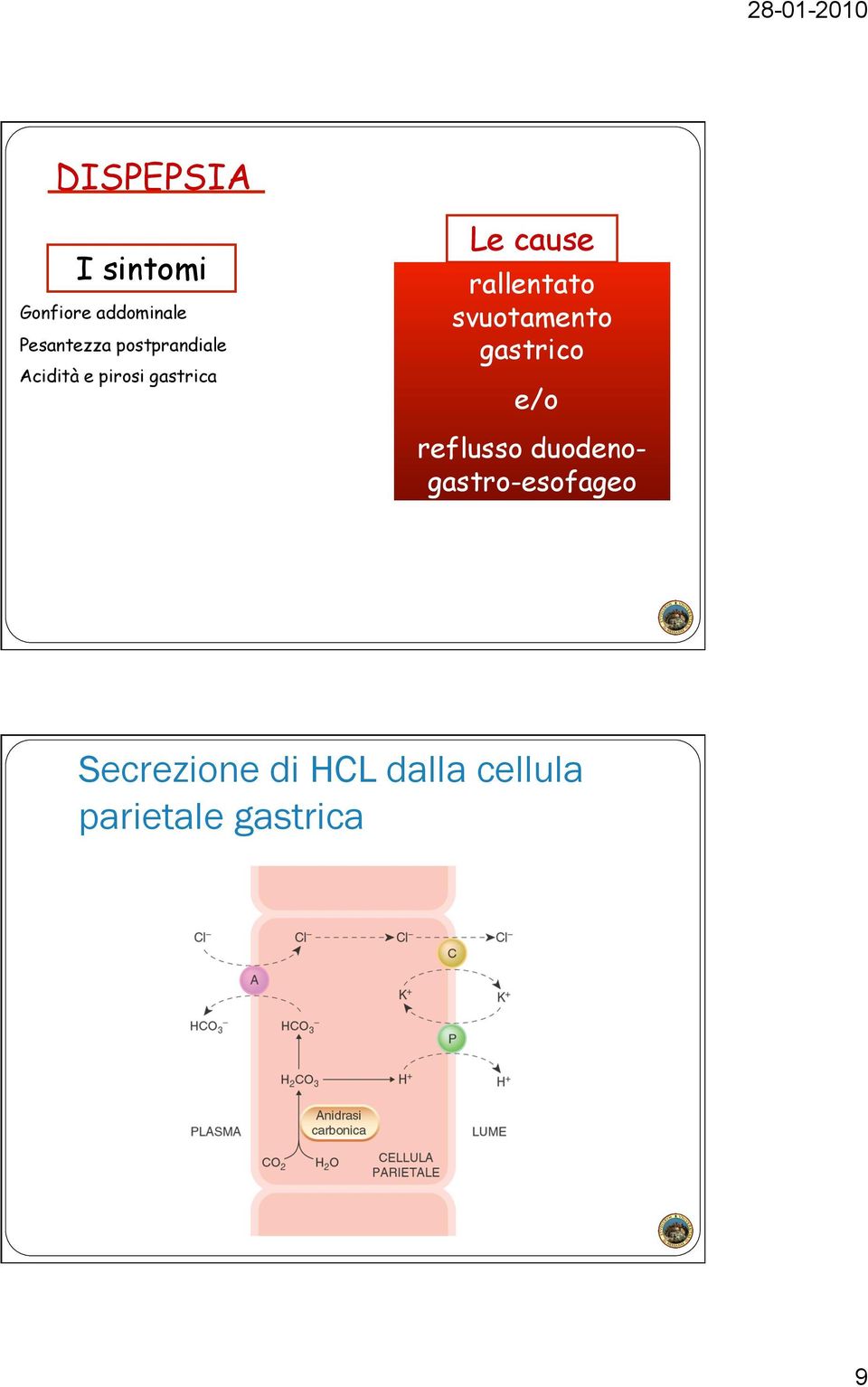 rallentato svuotamento gastrico e/o reflusso