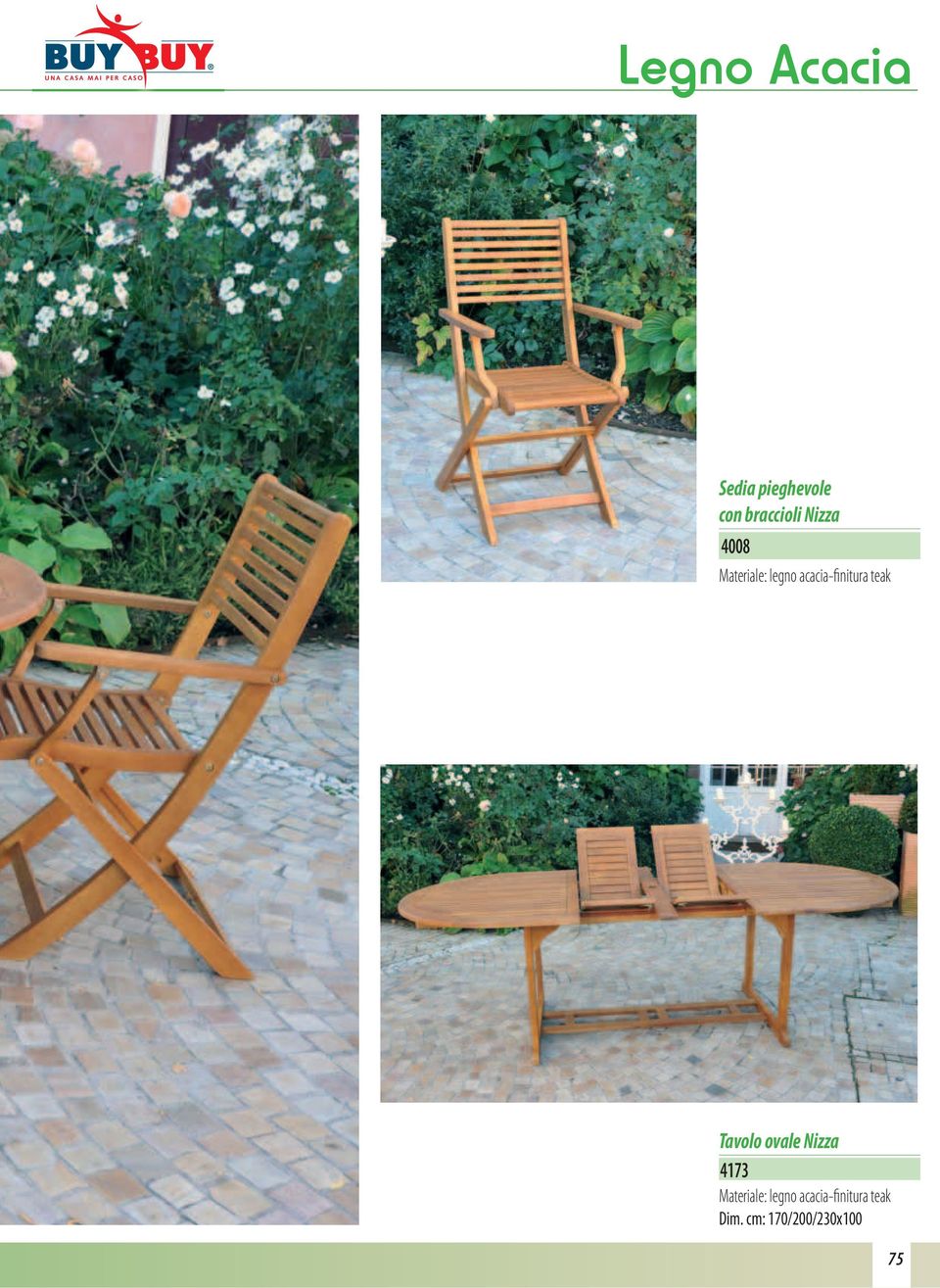 teak Tavolo ovale Nizza 4173 Materiale: legno