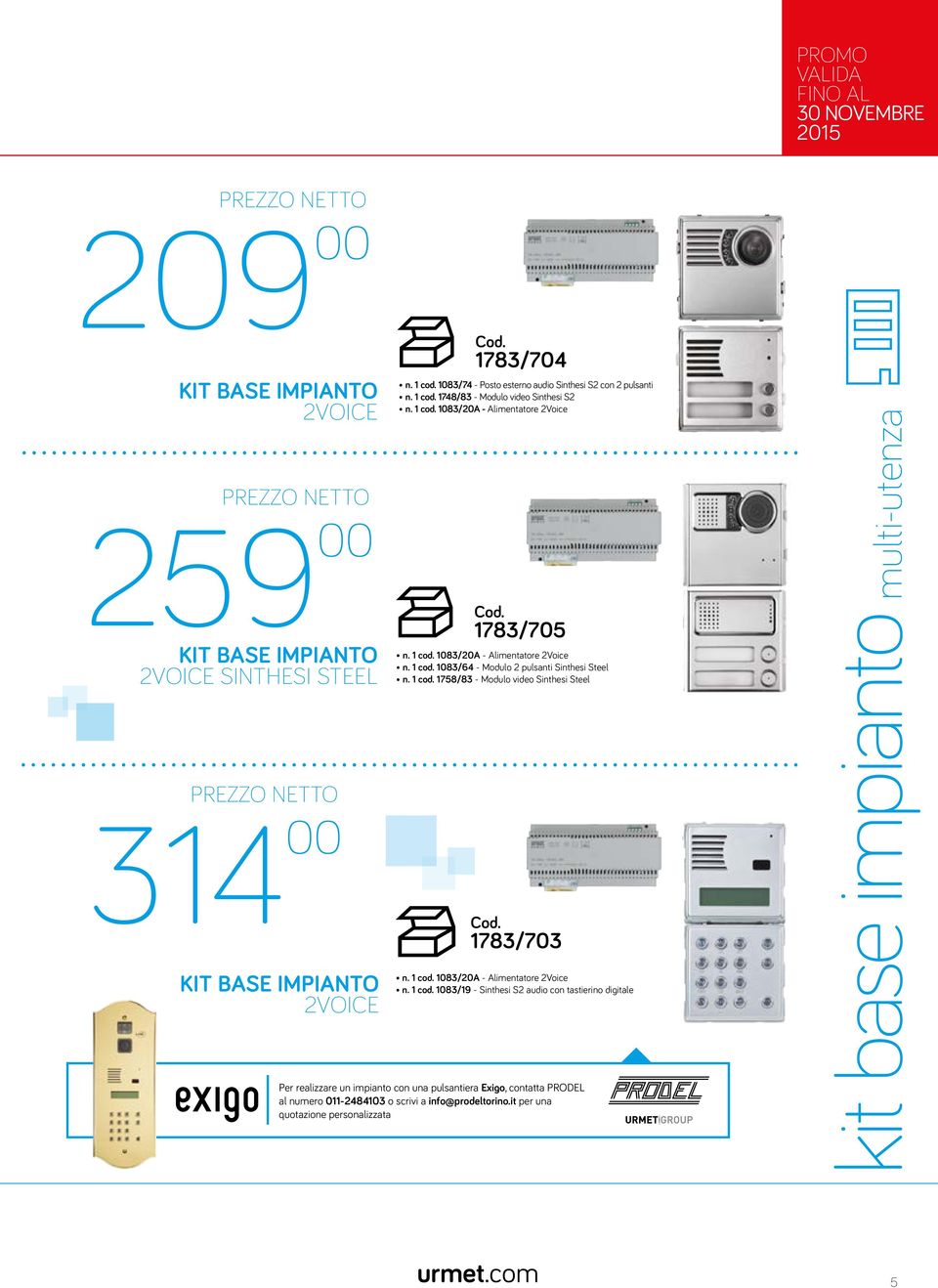 1 cod. 1083/64 - Modulo 2 pulsanti Sinthesi Steel n. 1 cod.