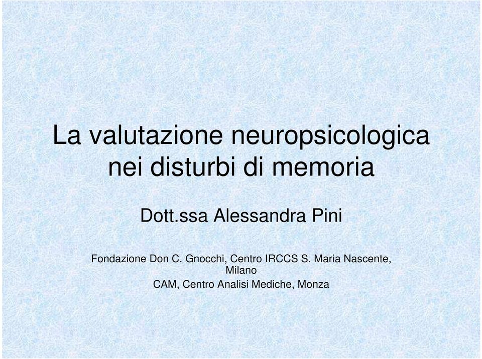 ssa Alessandra Pini Fondazione Don C.