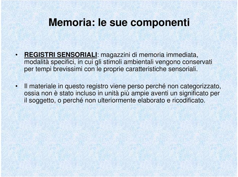 sensoriali.