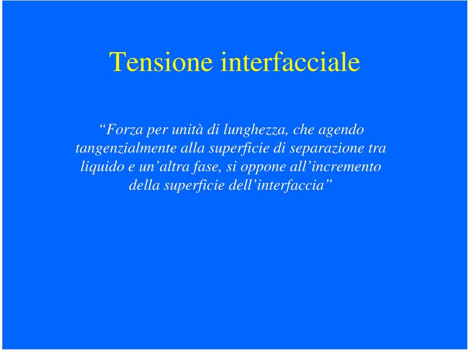 superficie di separazione tra liquido e un altra