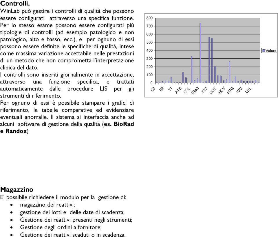 ), e per ognuno di essi possono essere definite le specifiche di qualità, intese come massima variazione accettabile nelle prestazioni di un metodo che non comprometta l interpretazione clinica del