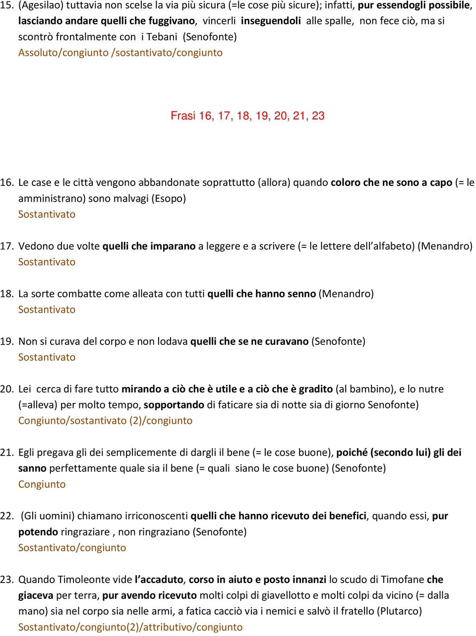 Le case e le città vengono abbandonate soprattutto (allora) quando coloro che ne sono a capo (= le amministrano) sono malvagi (Esopo) 17.